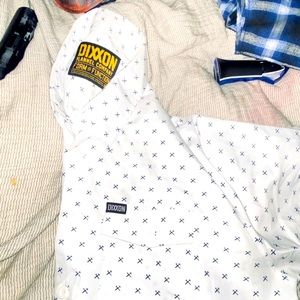 Dixxon short sleeve blue collar party shirt XL